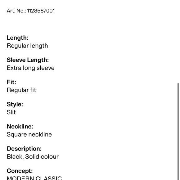 H&M Ribbed black square neck top - Picture 2 of 3